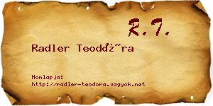 Radler Teodóra névjegykártya